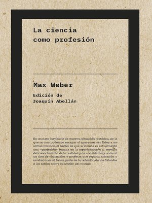 cover image of La ciencia como profesión